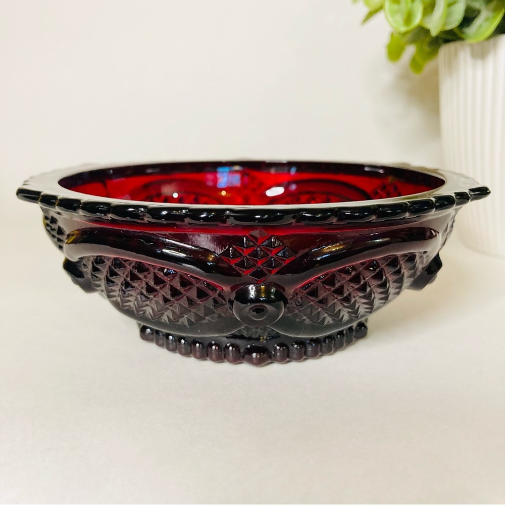 Vintage Avon Cape Cod 1876 Ruby Red Dessert Bowl